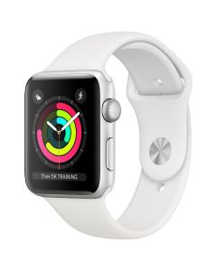 Apple Watch Series 3 - 42mm - Zilver - Wit sportbandje