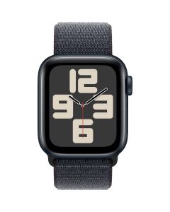 Apple Watch SE (2024) - 40mm - GPS - middernacht met inkt geweven sportband