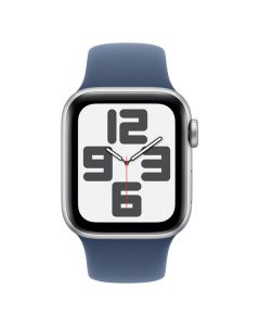 Apple Watch SE (2024) - 40mm - GPS - zilver met denimblauw sportband
