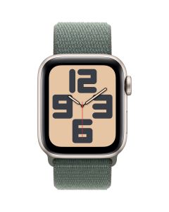 Apple Watch SE (2024) - 40mm - GPS - sterrenlicht met saliegroen geweven sportband