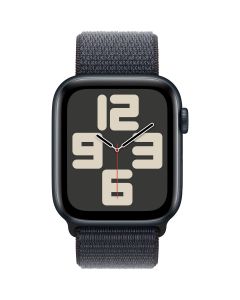 Apple Watch SE (2024) - 44mm - GPS - middernacht met inkt geweven sportband