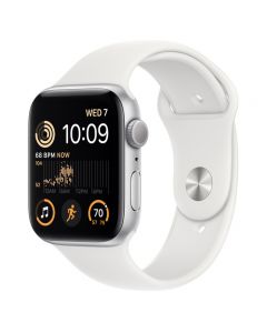Apple Watch SE - GPS - 44mm - Zilver met wit sportbandje